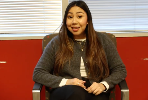 Britny Ortiz Avanzando Caminos Study photo of her sitting during an interview